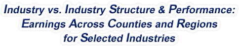 West Virginia - Industry vs. Industry Structure & Performance: Earnings Across Counties and Regions for Selected Industries